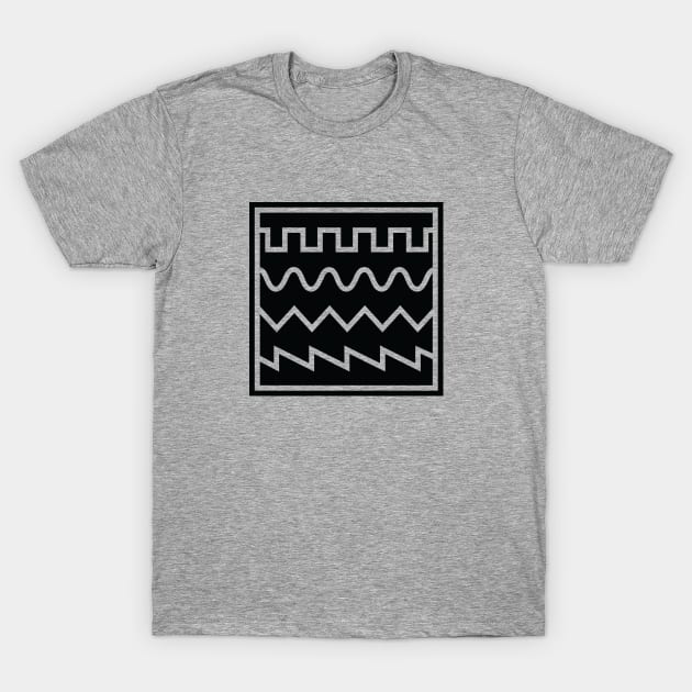 Synthesizer Waveforms Black T-Shirt by Atomic Malibu